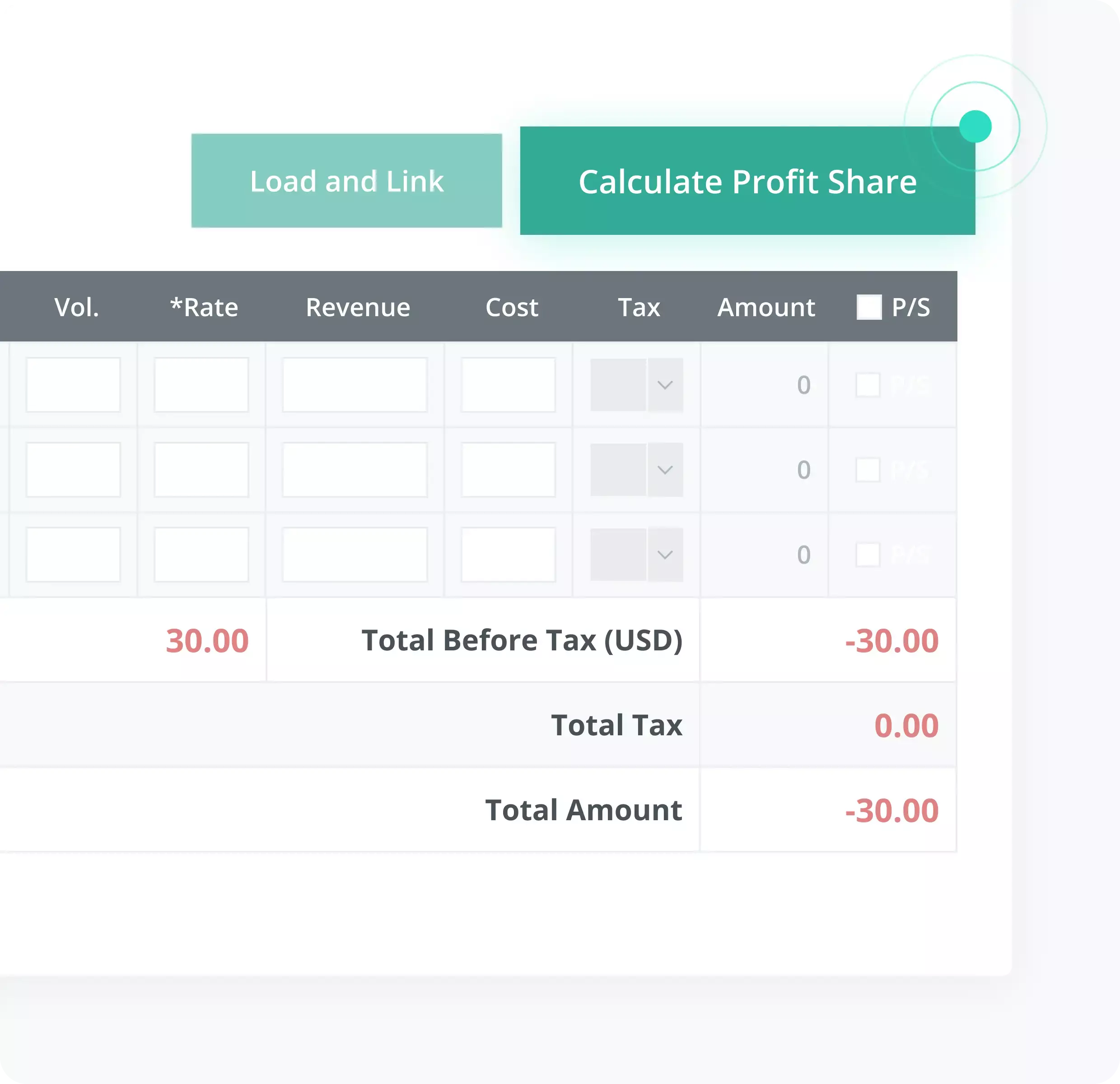 Screenshot of a user easily calculating profit share in GoFreight’s air freight management system.